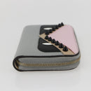 FENDI Coin Purse Leather Gray Gold Auth am10262V-4