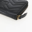 GUCCI GG Marmont Round Long Wallet Leather Black 443123 Auth am10264V-10