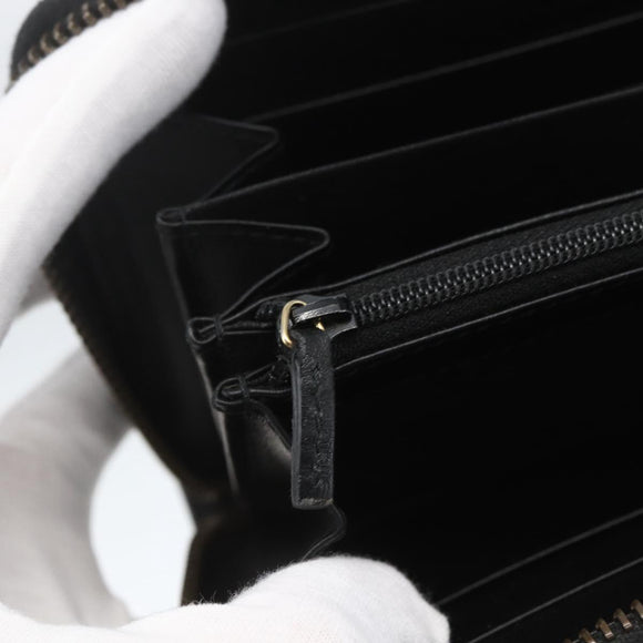 GUCCI GG Marmont Round Long Wallet Leather Black 443123 Auth am10264V