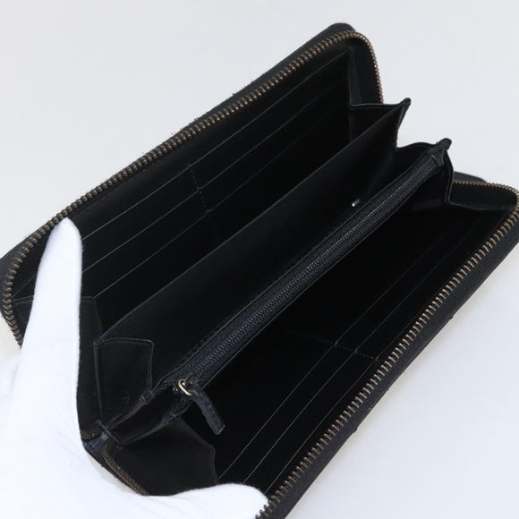 GUCCI GG Marmont Round Long Wallet Leather Black 443123 Auth am10264V