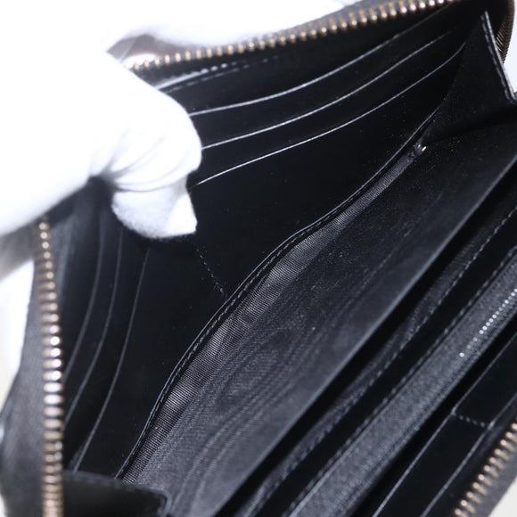 GUCCI GG Marmont Round Long Wallet Leather Black 443123 Auth am10264V