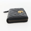 GUCCI GG Marmont Round Long Wallet Leather Black 443123 Auth am10264V-5