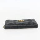GUCCI GG Marmont Round Long Wallet Leather Black 443123 Auth am10264V-7