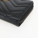 GUCCI GG Marmont Round Long Wallet Leather Black 443123 Auth am10264V-8