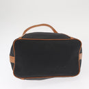 SAINT LAURENT Shoulder Bag Coated Canvas Black Brown gold Auth am10268-10