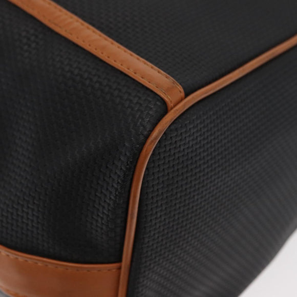SAINT LAURENT Shoulder Bag Coated Canvas Black Brown gold Auth am10268