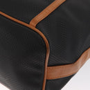 SAINT LAURENT Shoulder Bag Coated Canvas Black Brown gold Auth am10268-12