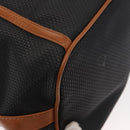 SAINT LAURENT Shoulder Bag Coated Canvas Black Brown gold Auth am10268-13