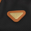 SAINT LAURENT Shoulder Bag Coated Canvas Black Brown gold Auth am10268-15
