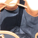 SAINT LAURENT Shoulder Bag Coated Canvas Black Brown gold Auth am10268-17