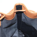 SAINT LAURENT Shoulder Bag Coated Canvas Black Brown gold Auth am10268-18