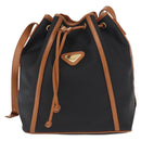 SAINT LAURENT Shoulder Bag Coated Canvas Black Brown gold Auth am10268-2