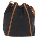SAINT LAURENT Shoulder Bag Coated Canvas Black Brown gold Auth am10268-3