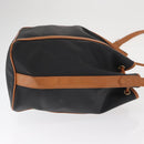 SAINT LAURENT Shoulder Bag Coated Canvas Black Brown gold Auth am10268-4