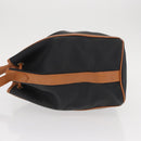 SAINT LAURENT Shoulder Bag Coated Canvas Black Brown gold Auth am10268-5