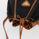SAINT LAURENT Shoulder Bag Coated Canvas Black Brown gold Auth am10268-6