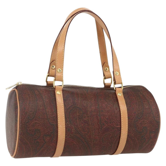ETRO Paisley Hand Bag PVC Bordeaux Auth am10272V