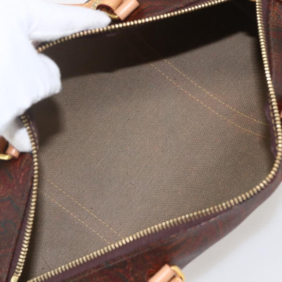 ETRO Paisley Hand Bag PVC Bordeaux Auth am10272V
