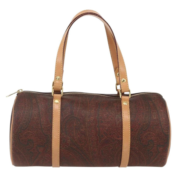 ETRO Paisley Hand Bag PVC Bordeaux Auth am10272V