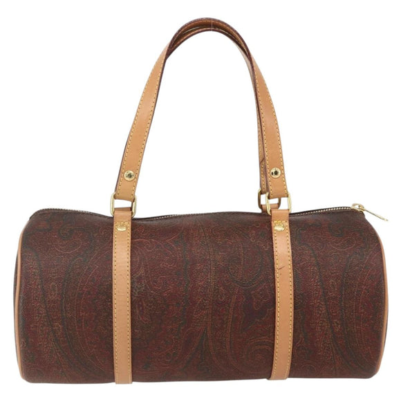 ETRO Paisley Hand Bag PVC Bordeaux Auth am10272V
