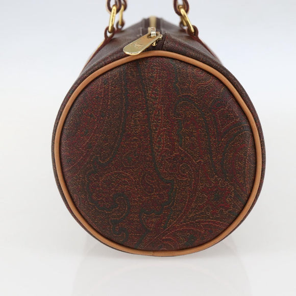 ETRO Paisley Hand Bag PVC Bordeaux Auth am10272V