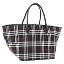 Burberrys Nova Check Tote Bag Nylon Black Silver Auth am10273V-1