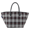 Burberrys Nova Check Tote Bag Nylon Black Silver Auth am10273V-13