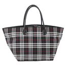 Burberrys Nova Check Tote Bag Nylon Black Silver Auth am10273V-2