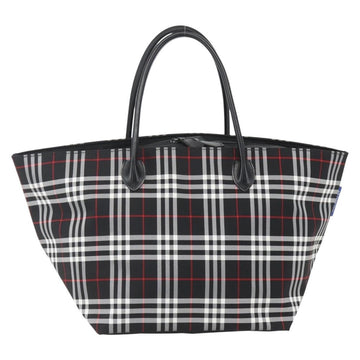 Burberrys Nova Check Tote Bag Nylon Black Silver Auth am10273V - 0