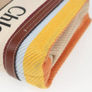 Chloe Woody Hand Bag Canvas Leather 2way Multicolor Silver Auth am10275V-14