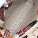 Chloe Woody Hand Bag Canvas Leather 2way Multicolor Silver Auth am10275V-17