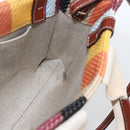 Chloe Woody Hand Bag Canvas Leather 2way Multicolor Silver Auth am10275V-18