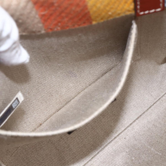 Chloe Woody Hand Bag Canvas Leather 2way Multicolor Silver Auth am10275V