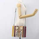 Chloe Woody Hand Bag Canvas Leather 2way Multicolor Silver Auth am10275V-22