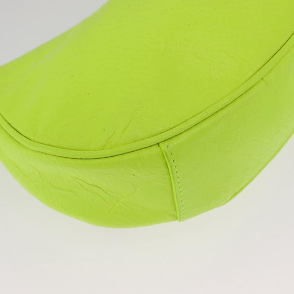 BALENCIAGA LucaGol XS Hand Bag Leather Neon yellow 671309 Auth am10278AM
