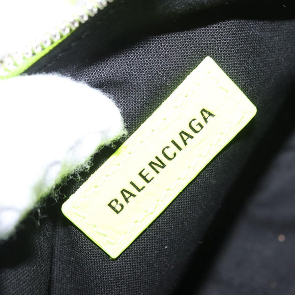 BALENCIAGA LucaGol XS Hand Bag Leather Neon yellow 671309 Auth am10278AM