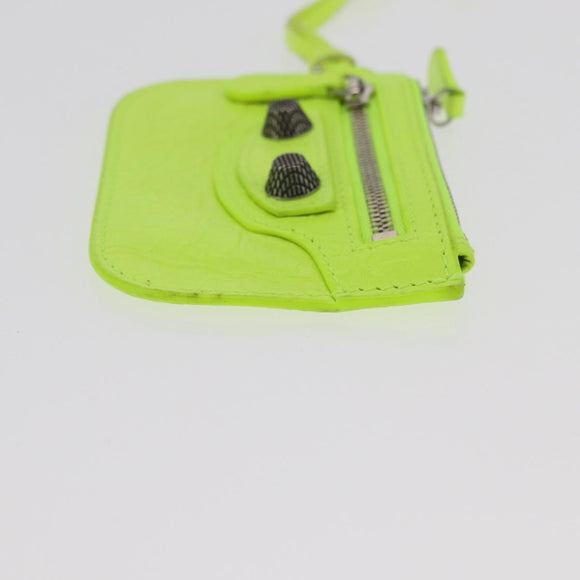 BALENCIAGA LucaGol XS Hand Bag Leather Neon yellow 671309 Auth am10278AM