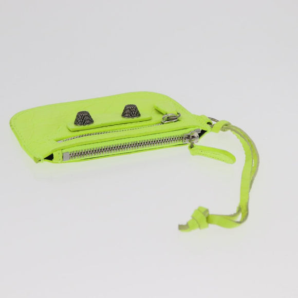 BALENCIAGA LucaGol XS Hand Bag Leather Neon yellow 671309 Auth am10278AM