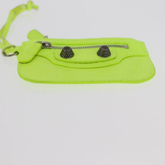 BALENCIAGA LucaGol XS Hand Bag Leather Neon yellow 671309 Auth am10278AM