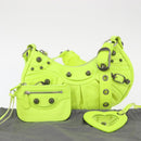 BALENCIAGA LucaGol XS Hand Bag Leather Neon yellow 671309 Auth am10278SAM-12