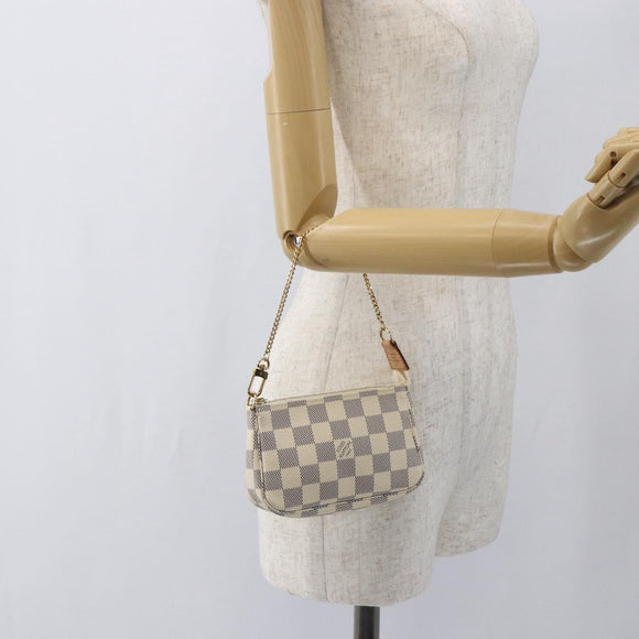 LOUIS VUITTON Damier Azur Mini Pochette Accessoires Pouch N63005 Auth am10279V