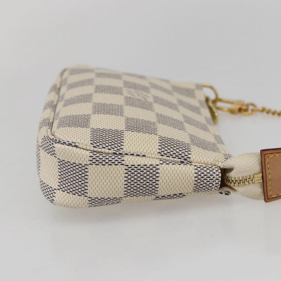 LOUIS VUITTON Damier Azur Mini Pochette Accessoires Pouch N63005 Auth am10279V