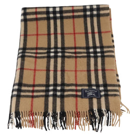 Burberrys Nova Check Stole Wool Beige Auth am10282 - 0