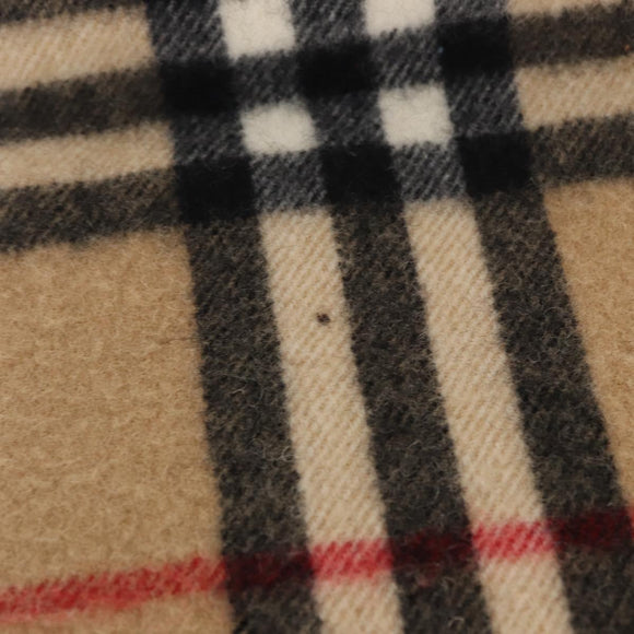 Burberrys Nova Check Stole Wool Beige Auth am10282