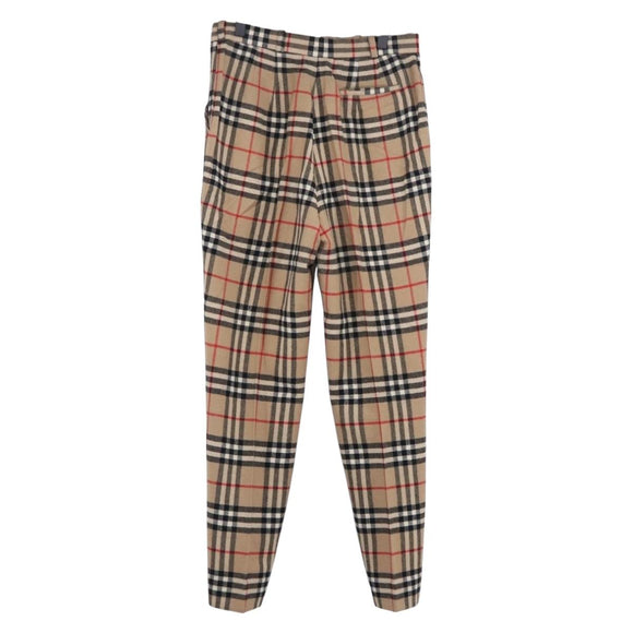 Burberrys Nova Check Pants Canvas Beige Auth am10285