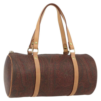 ETRO Paisley Hand Bag PVC Bordeaux Gold Auth am10286V