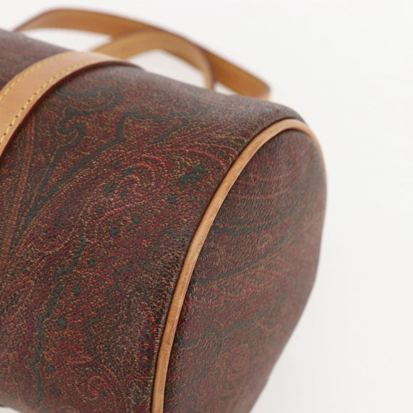 ETRO Paisley Hand Bag PVC Bordeaux Gold Auth am10286V