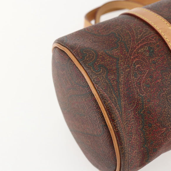 ETRO Paisley Hand Bag PVC Bordeaux Gold Auth am10286V