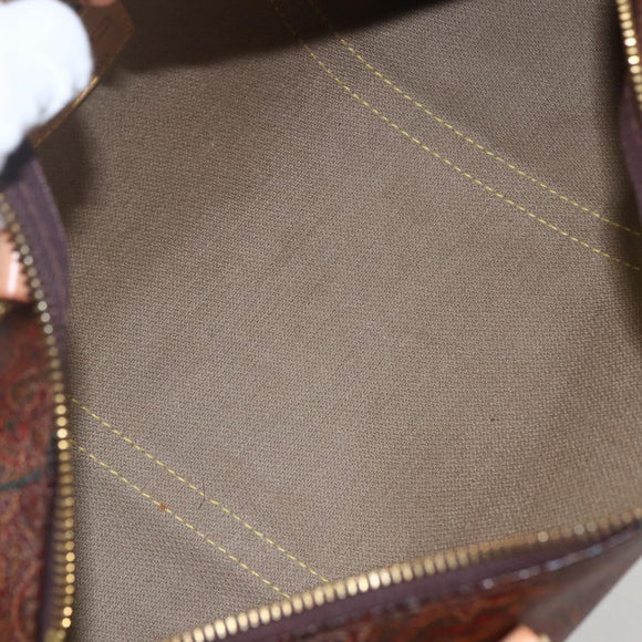 ETRO Paisley Hand Bag PVC Bordeaux Gold Auth am10286V