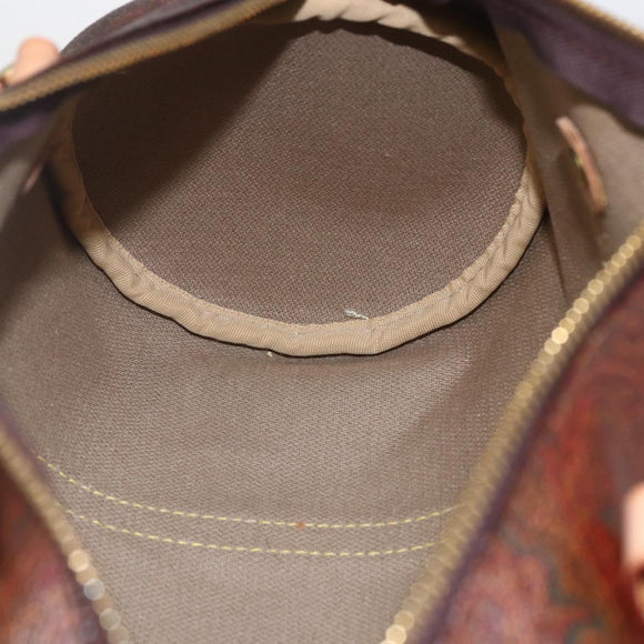 ETRO Paisley Hand Bag PVC Bordeaux Gold Auth am10286V